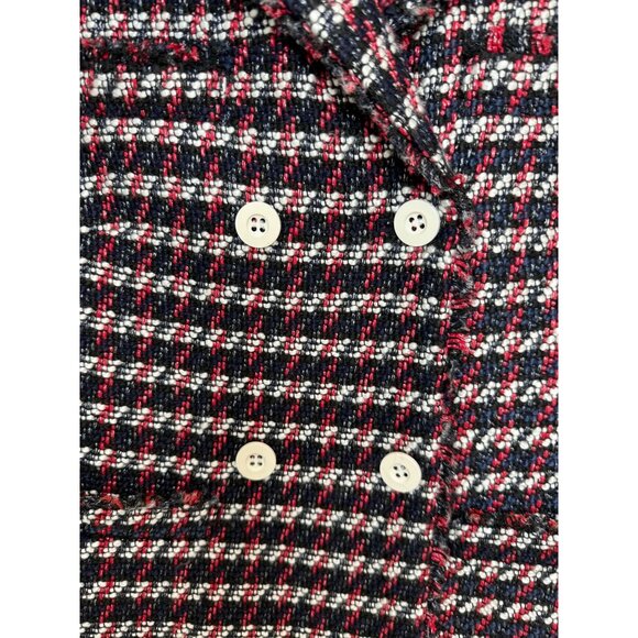 Women's Ann Taylor Fringe Red White and Blue Tweed Blazer, size 8 - Picture 7 of 16